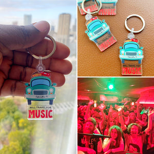Will Travel for Music Keychain