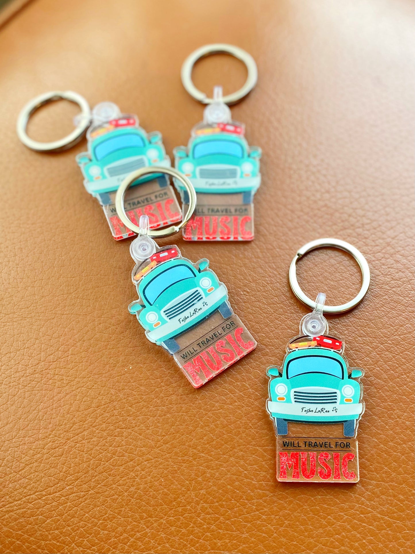 Will Travel for Music Keychain