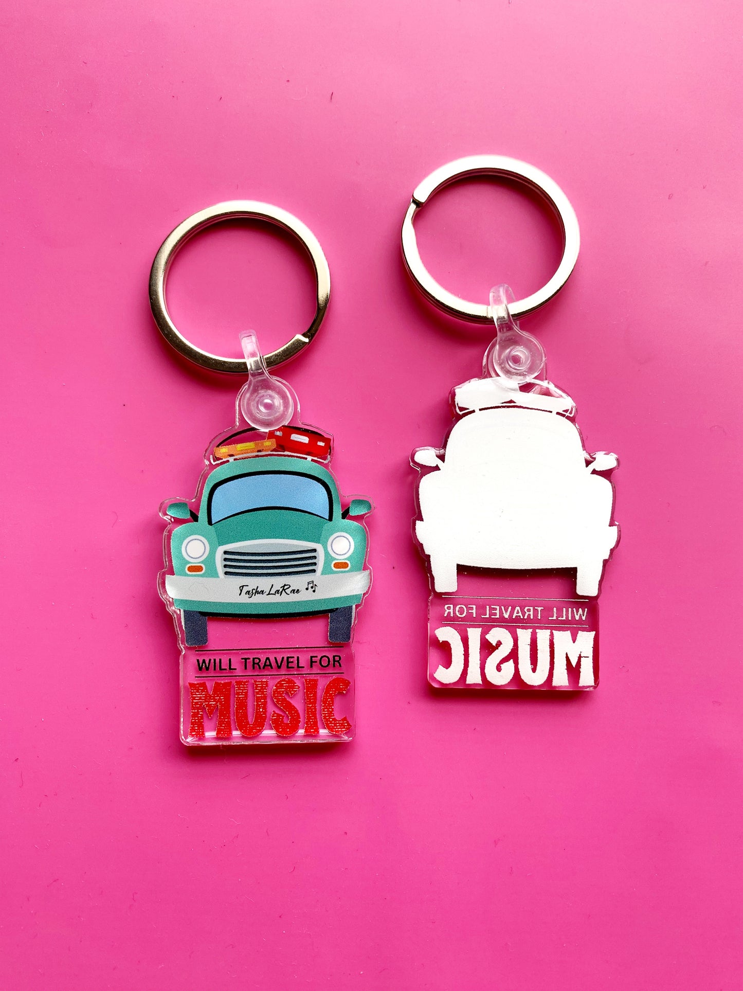 Will Travel for Music Keychain