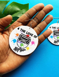For the Love of Hip Hop Wood Earrings