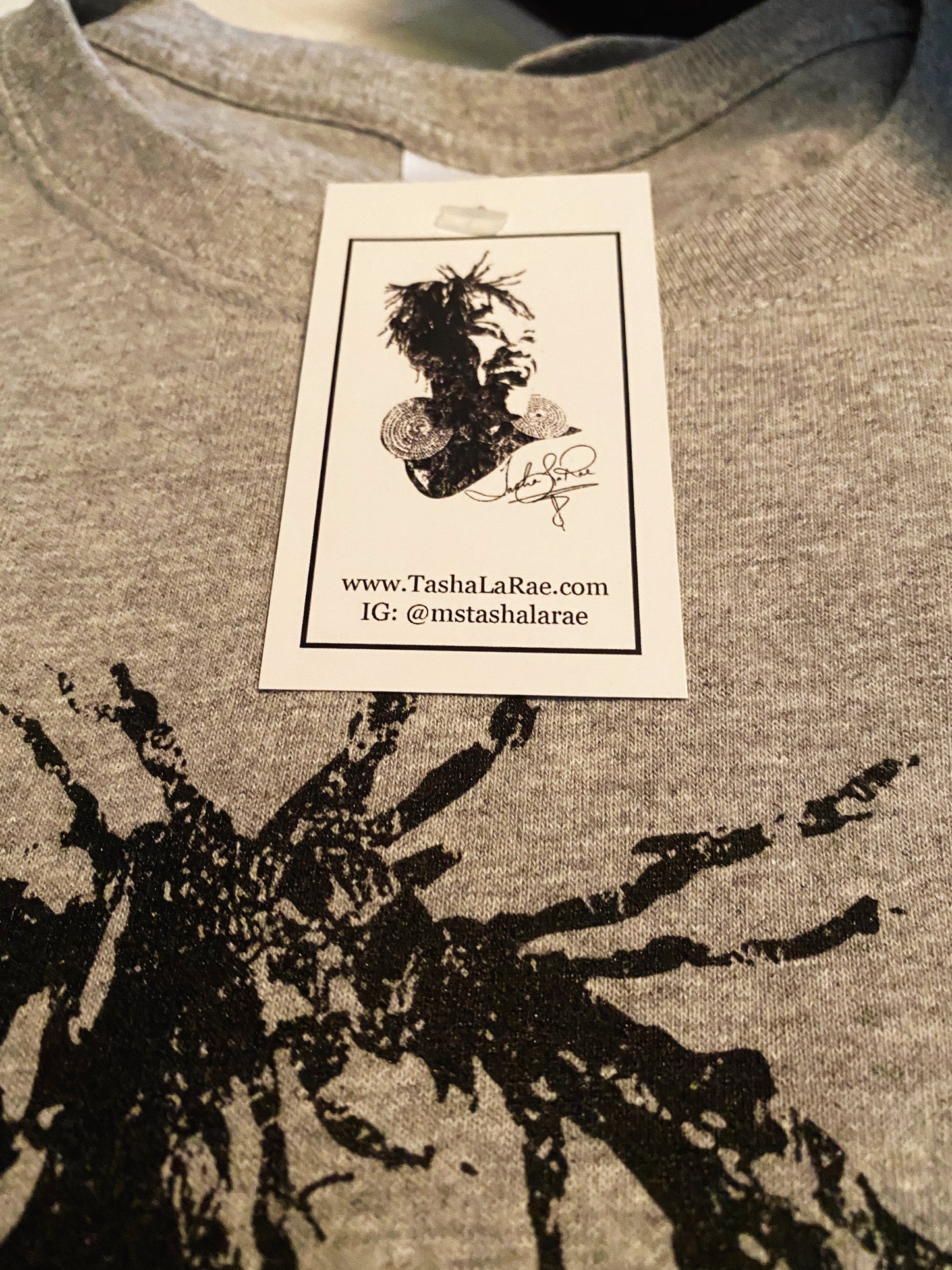 Gender Neutral Tasha LaRae Logo Tee - Heather Grey