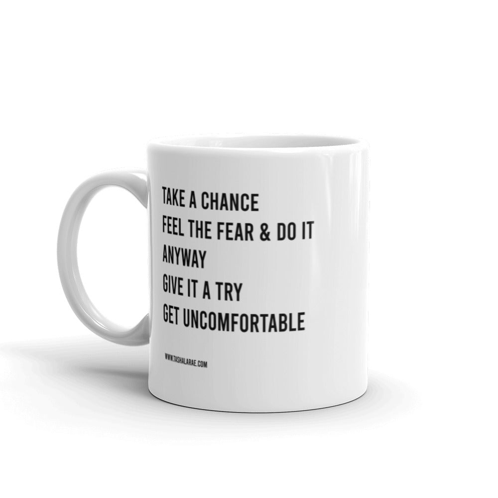 Get Uncomfortable White glossy mug 11 oz