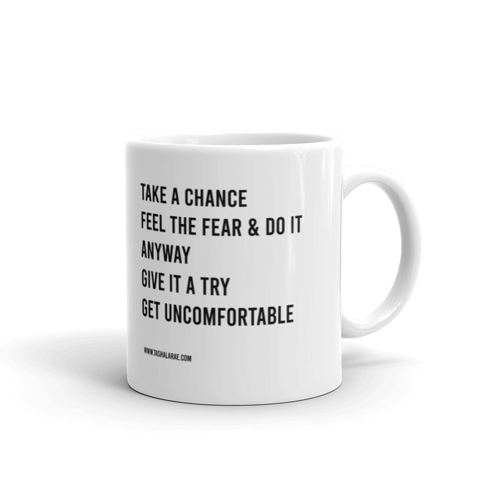 Get Uncomfortable White glossy mug 11 oz
