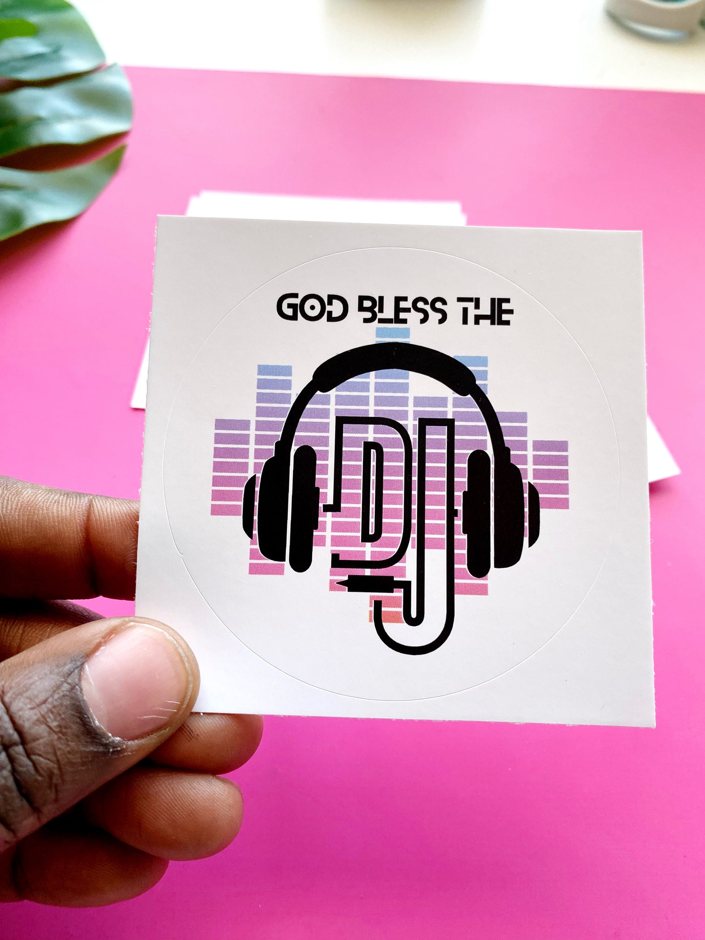 God Bless the DJ Vinyl Sticker 3 inches (Circle)