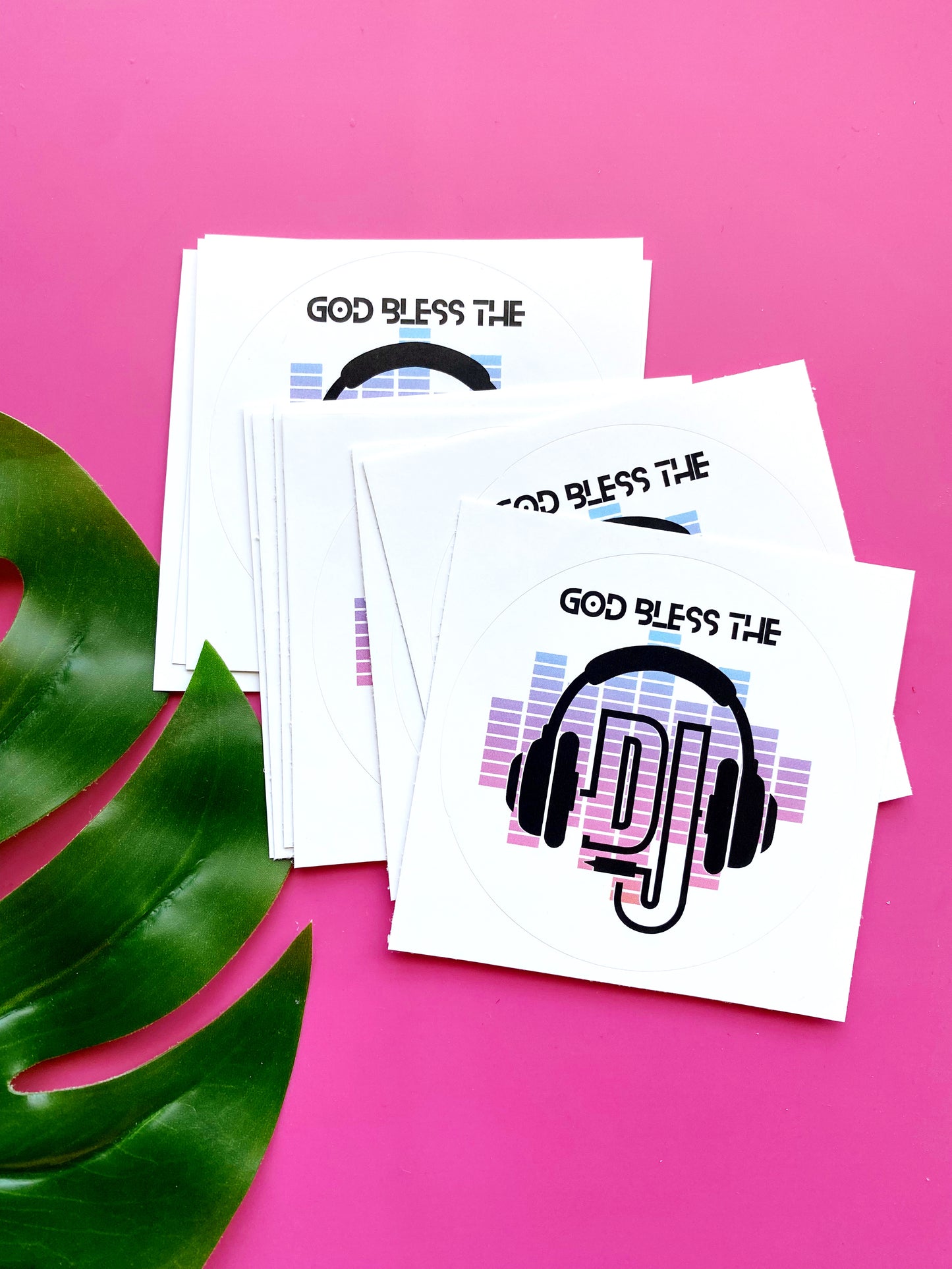 God Bless the DJ Vinyl Sticker 3 inches (Circle)