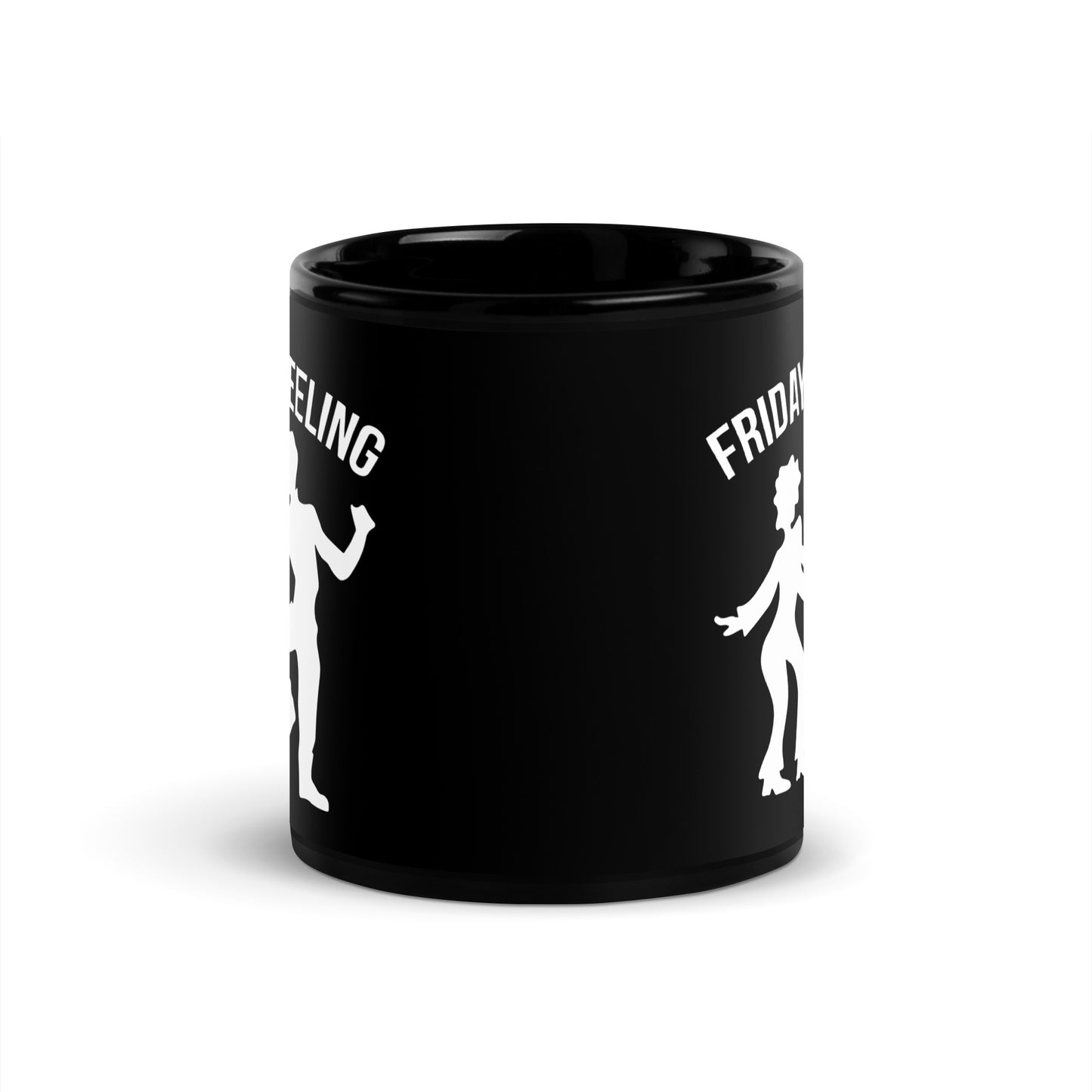 #FridayFeeling Black Glossy Mug