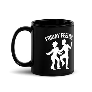 #FridayFeeling Black Glossy Mug