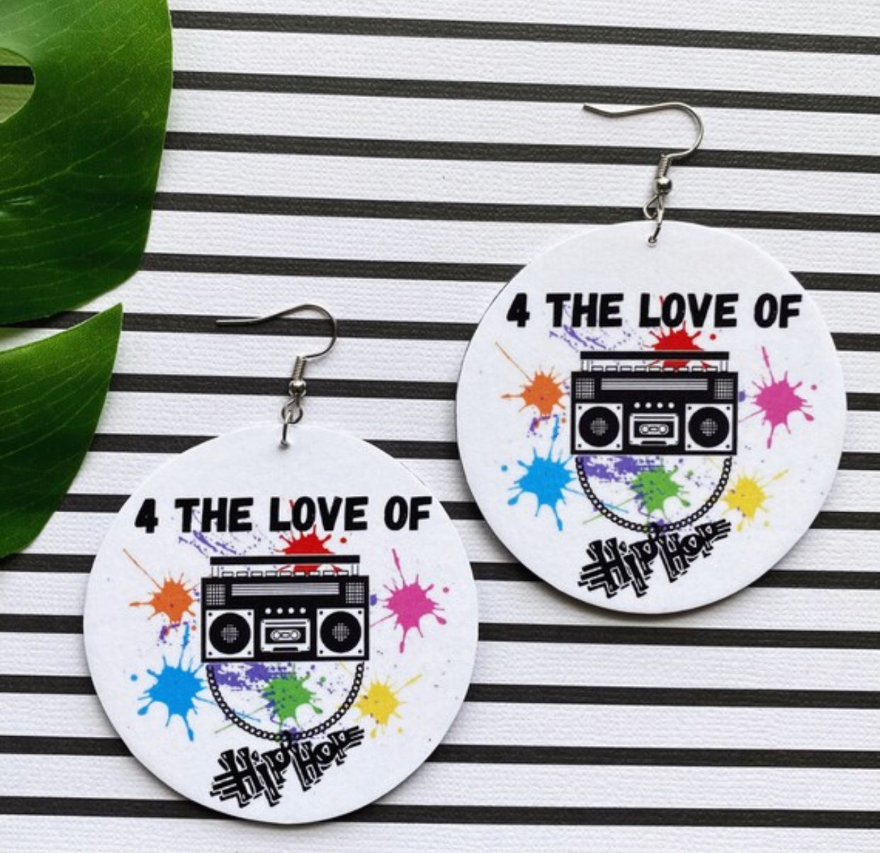 For the Love of Hip Hop Wood Earrings